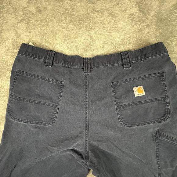 Carhartt Men's 42x30 Navy Relaxed Fit Stretch Canvas Utility Work Pants SEE DESC - Picture 6 of 11